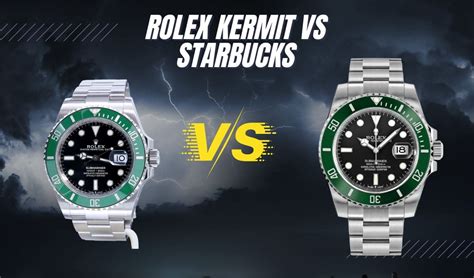 difference rolex kermit and starbucks|starbucks vs kermit bezel.